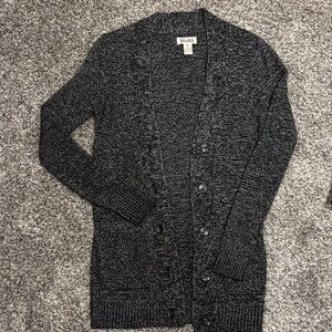 Mudd Black and White Knit Cardigan